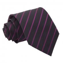 Musta-tummanlila raidallinen solmio