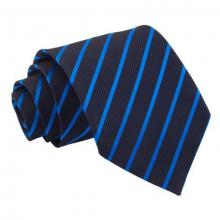 Mariininsininen-sininen raidallinen solmio