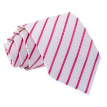 Valkoinen-pinkki raidallinen solmio