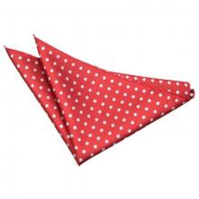 Tummanpunainen polka dot taskuliina